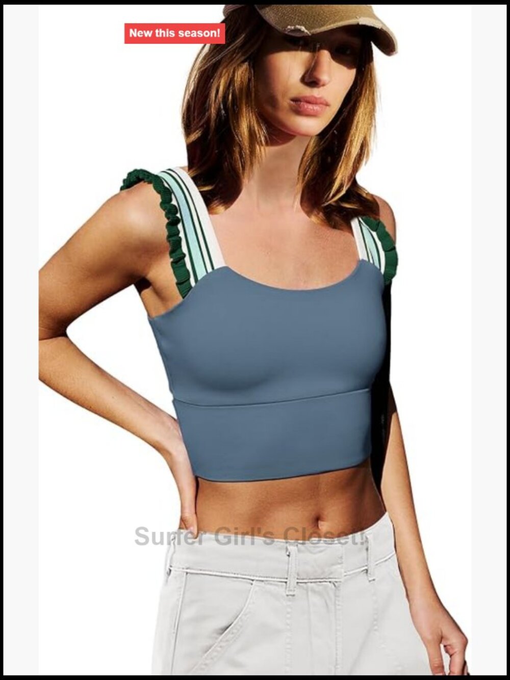 Cropped Workout Tank Top Padded Sports Bra High Support Stretchable